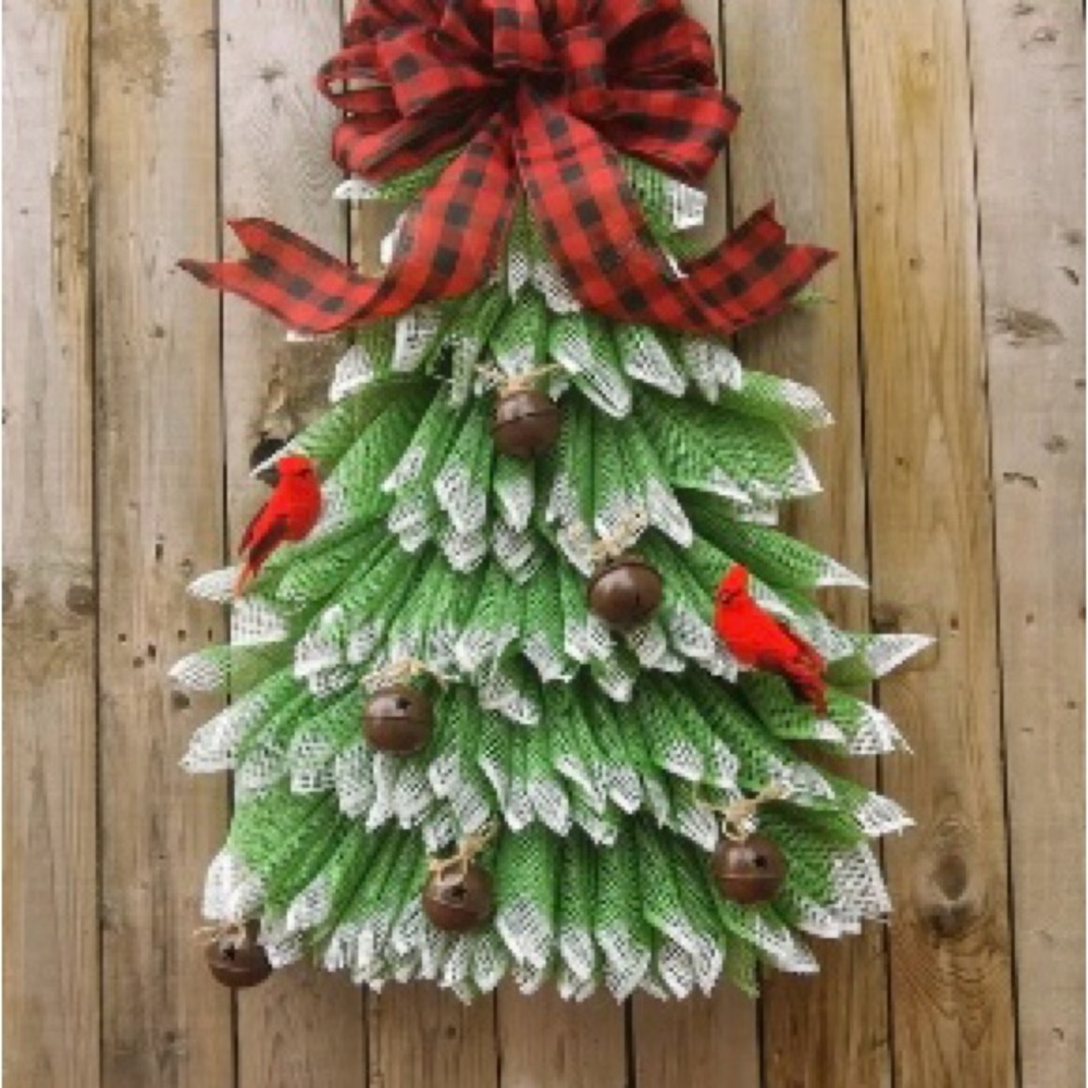 Handmade Festive Christmas Tree Entry Door or Wall Decor